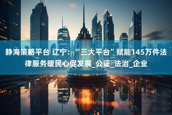 静海策略平台 辽宁:“三大平台”赋能145万件法律服务暖民心促发展_公证_法治_企业