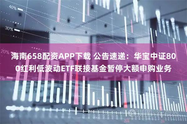 海南658配资APP下载 公告速递：华宝中证800红利低波动ETF联接基金暂停大额申购业务
