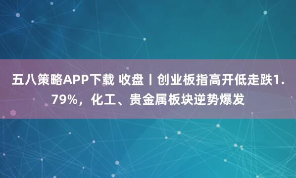 五八策略APP下载 收盘丨创业板指高开低走跌1.79%，化工、贵金属板块逆势爆发