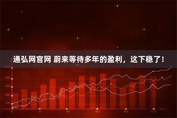 通弘网官网 蔚来等待多年的盈利，这下稳了！